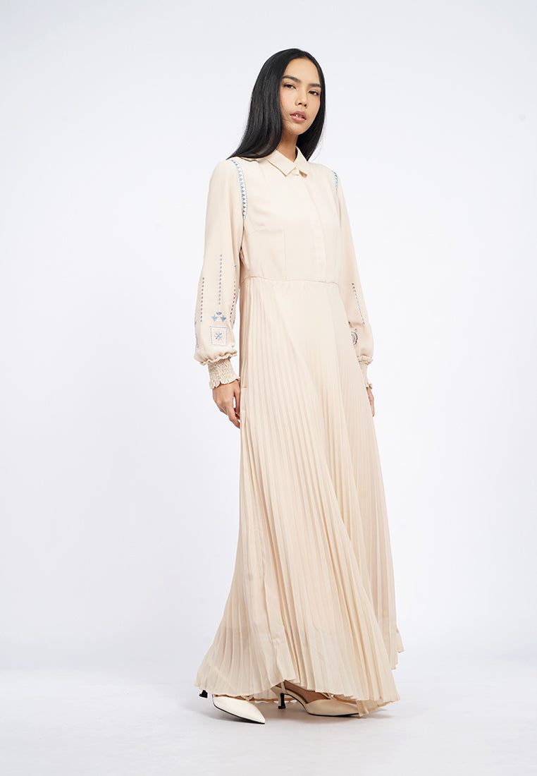Pleated Long Sleeve Gamis