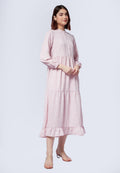 Printed Mandarin Collar Maxi Dress