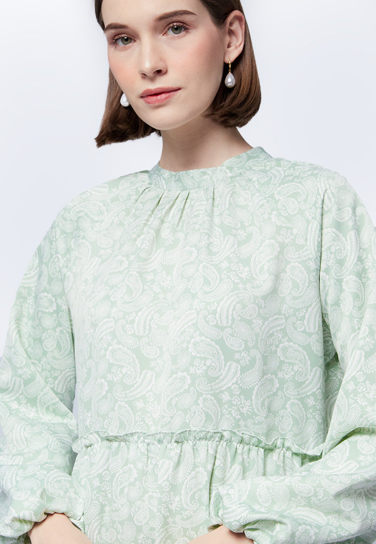 Printed Frills Maxi Dress