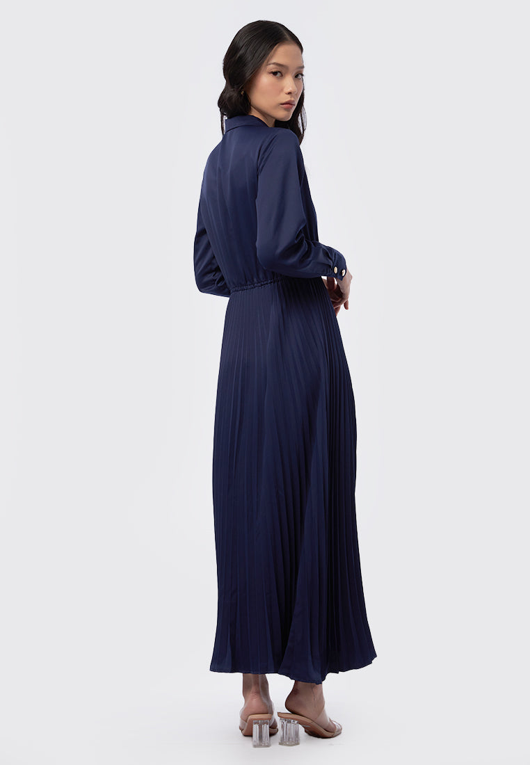 Long Sleeve Satin Maxi Dress