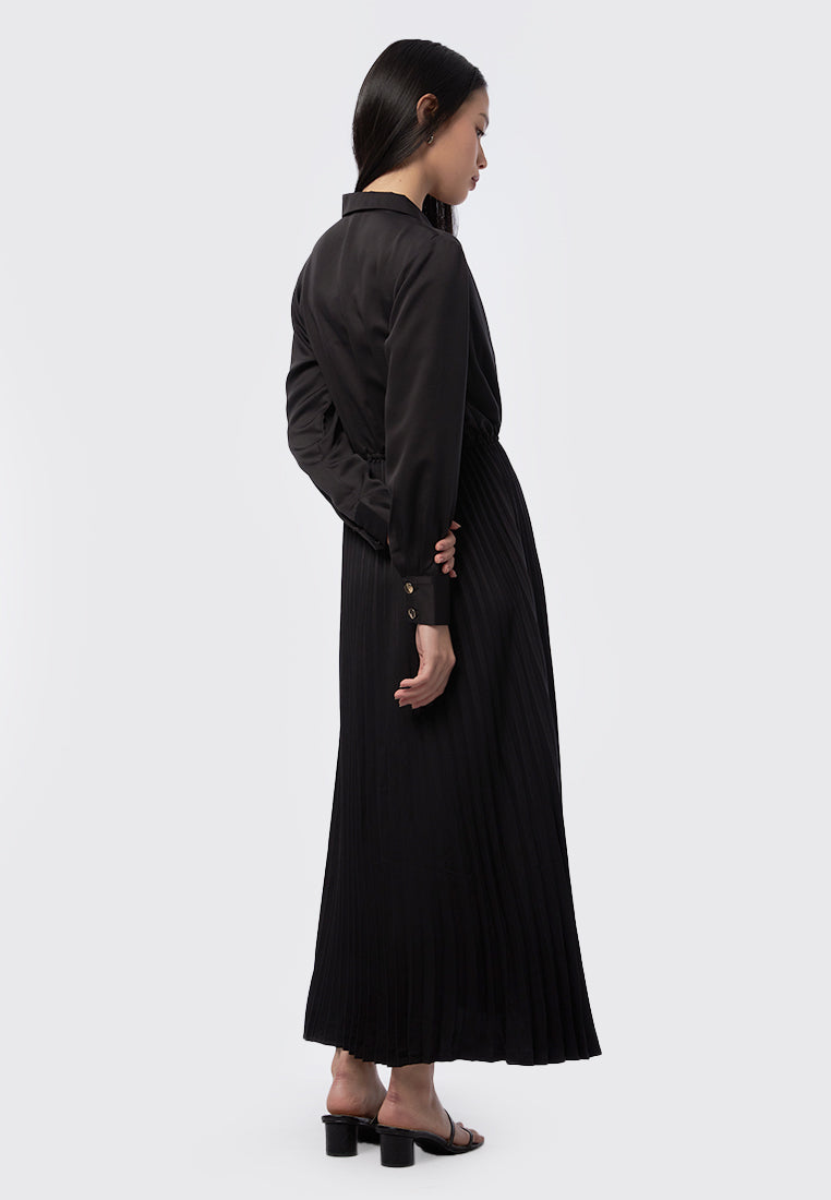 Long Sleeve Satin Maxi Dress