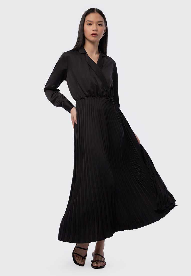 Long Sleeve Satin Maxi Dress