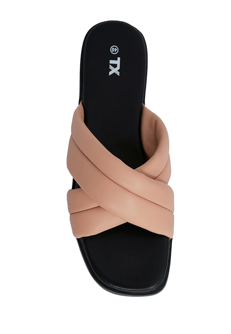 Dusty Pink Puffy Sandals