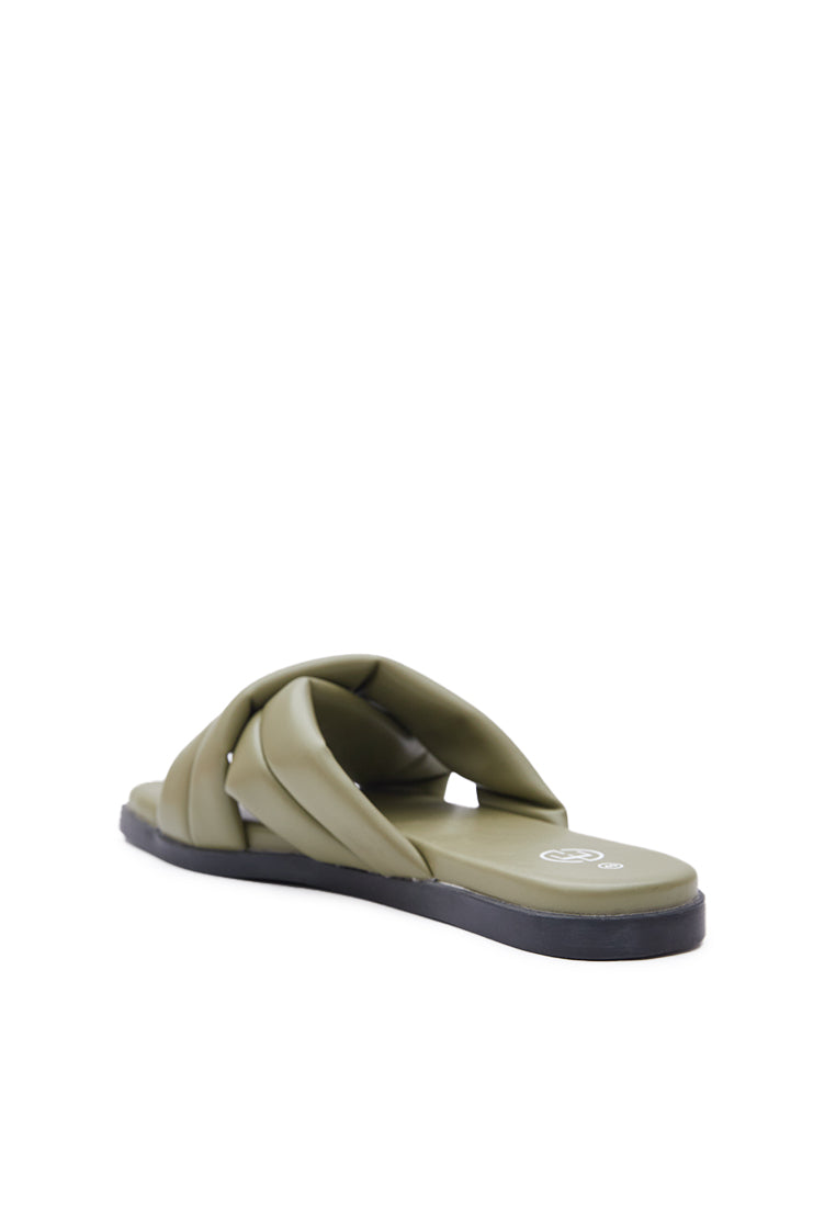 Olive Puffy Sandals