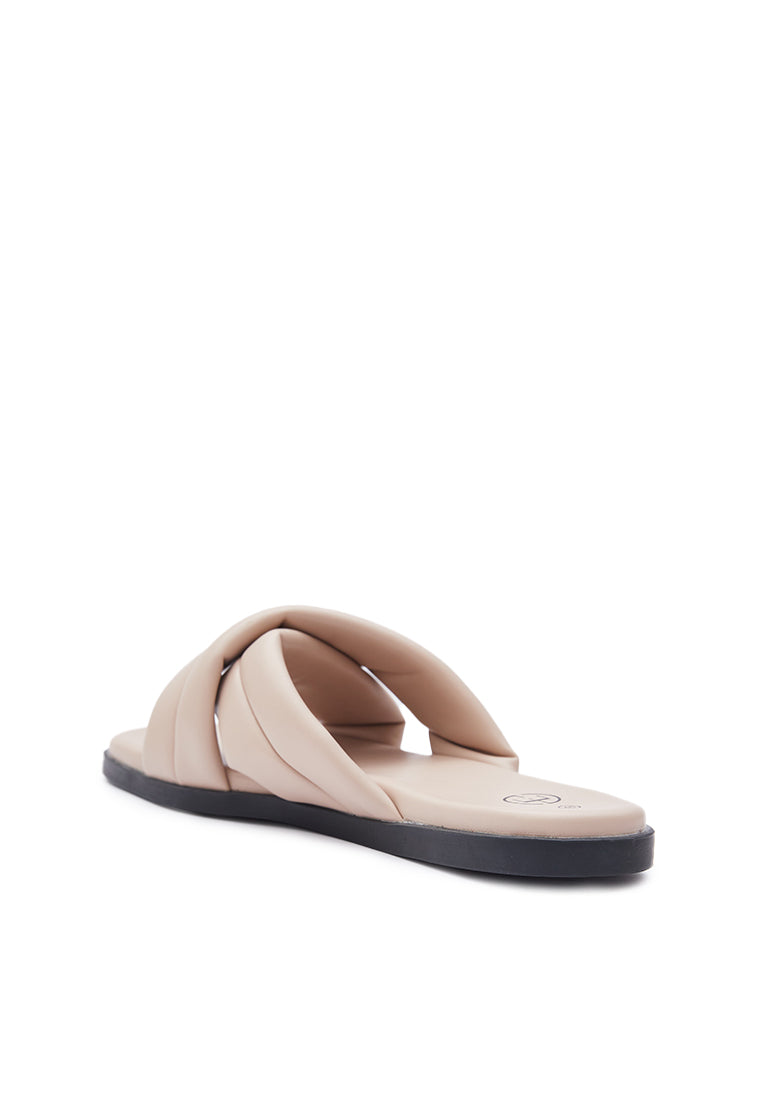 Cream Puffy Sandals