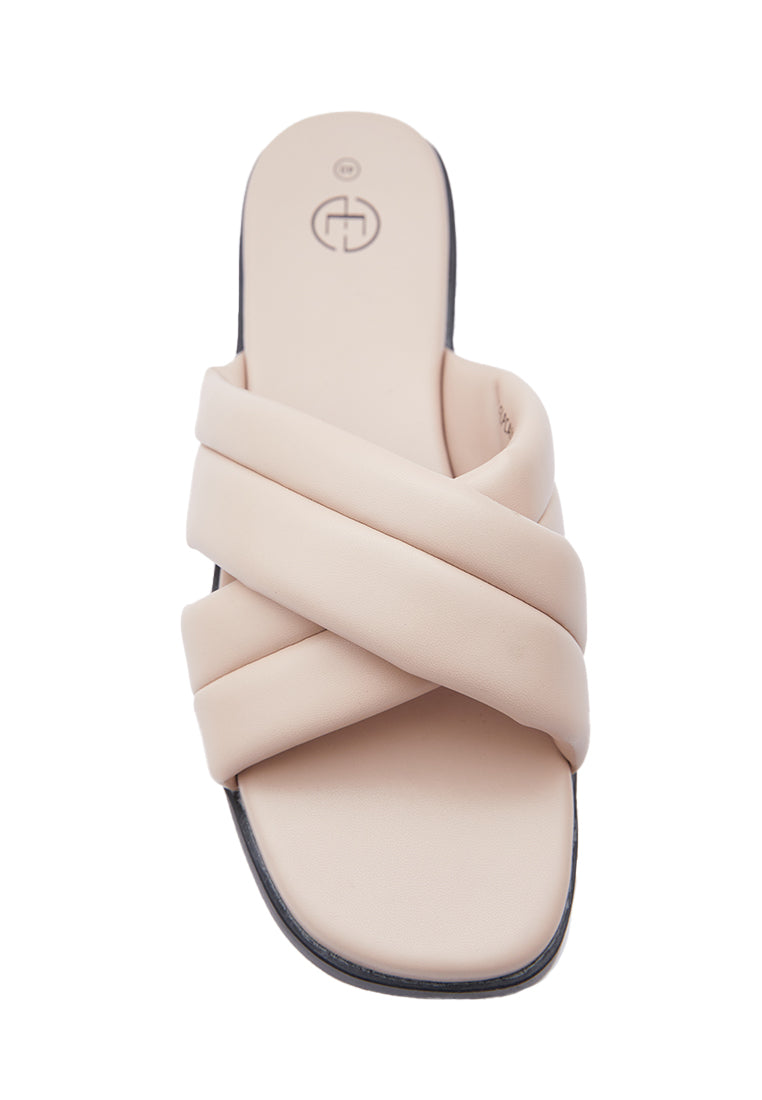 Cream Puffy Sandals