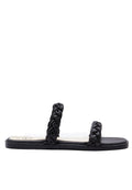 Black Braided Strap Sandals