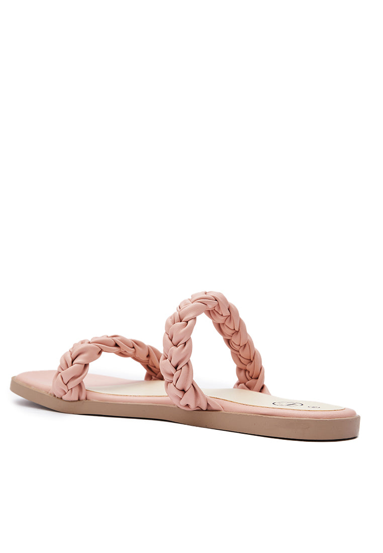 Soft Pink Braided Strap Sandals