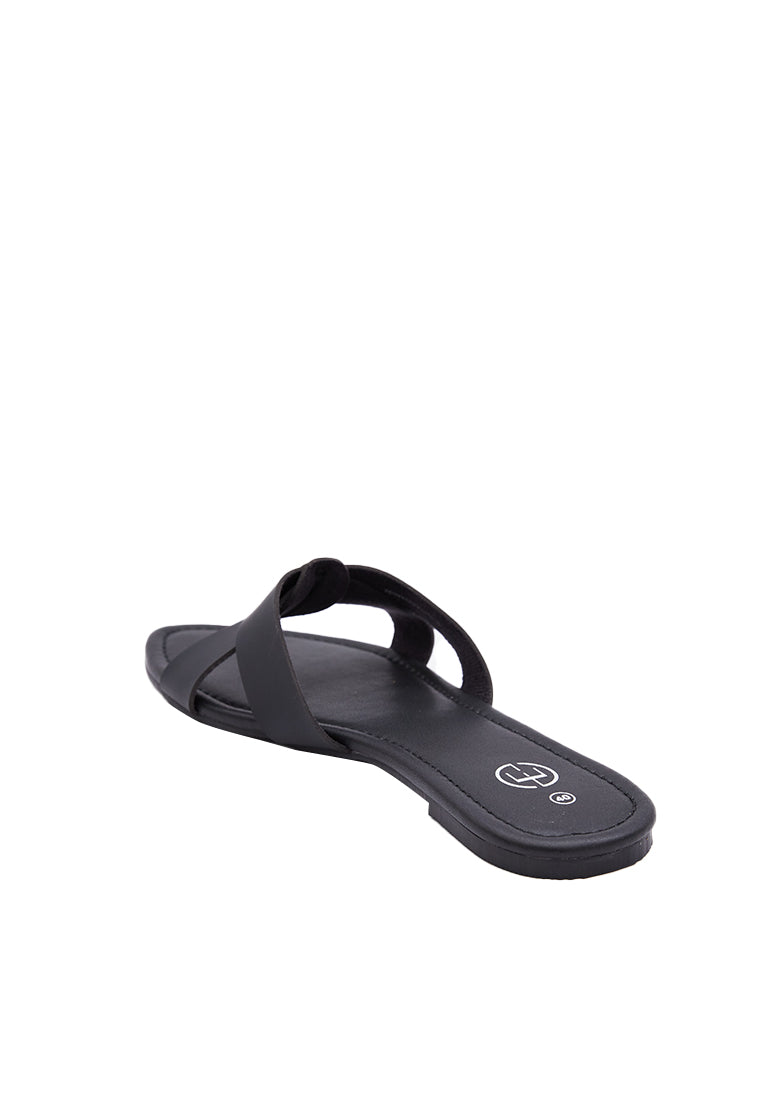 Black Slip On Sandals