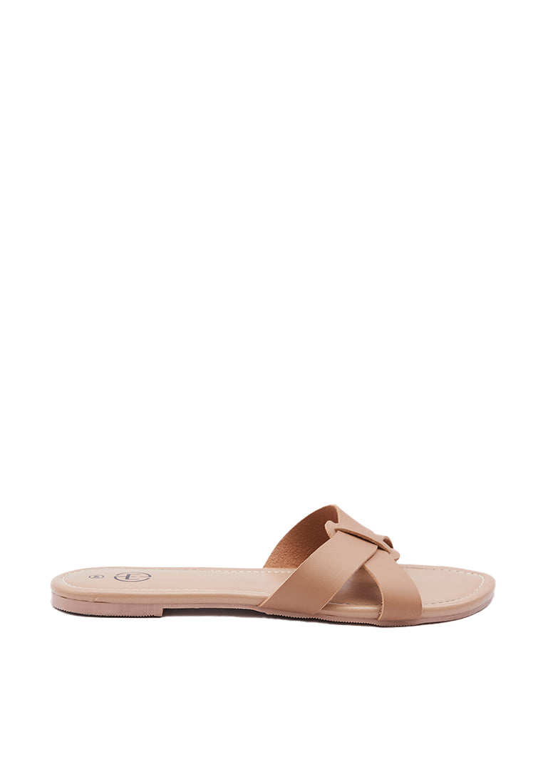 Tan Slip On Sandals