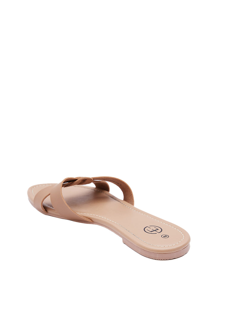 Tan Slip On Sandals