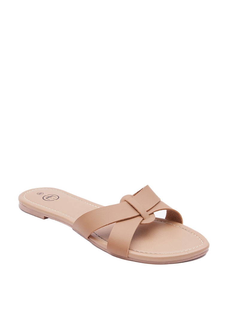 Tan Slip On Sandals