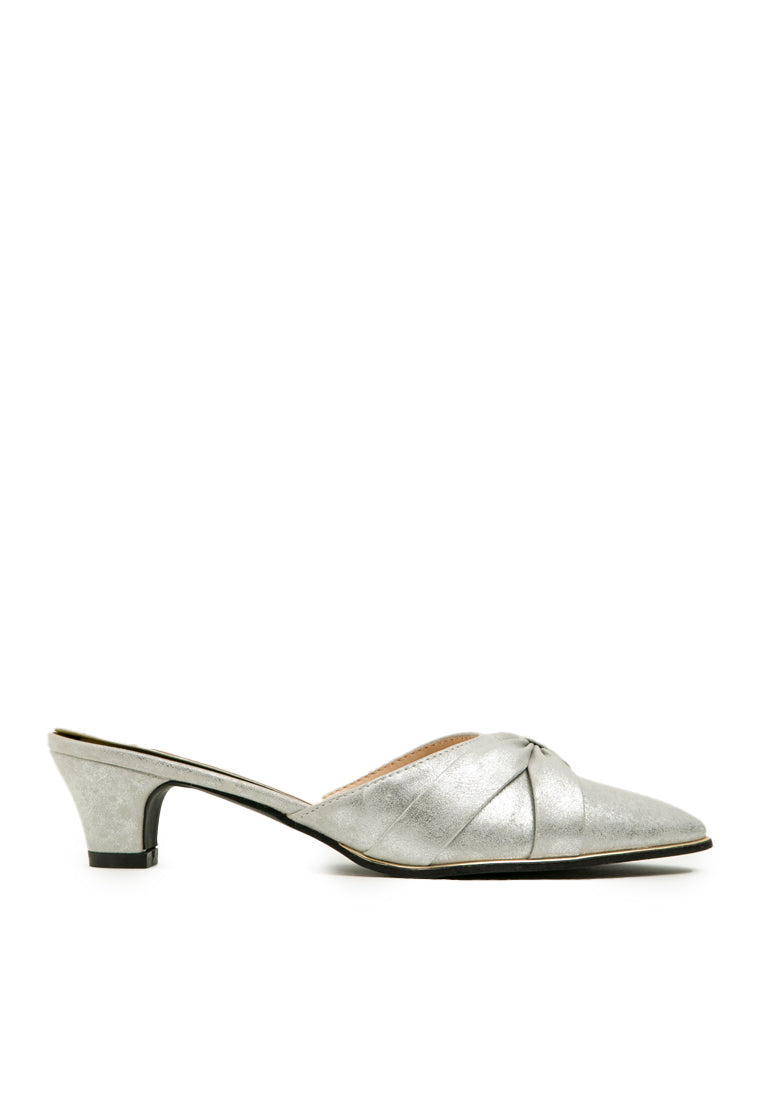 Silver Mules Heels