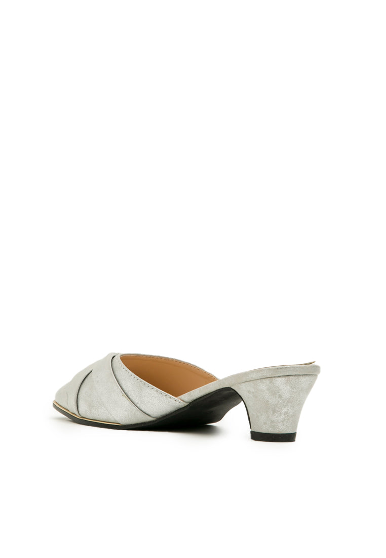 Silver Mules Heels
