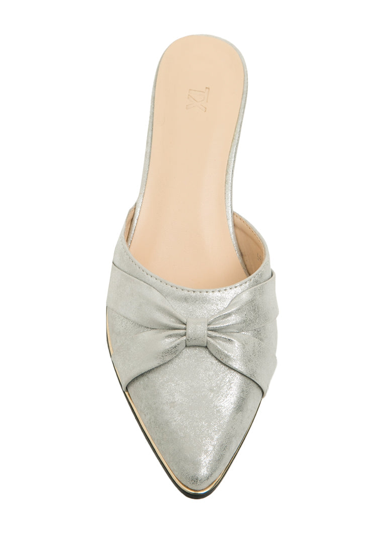 Silver Mules Heels
