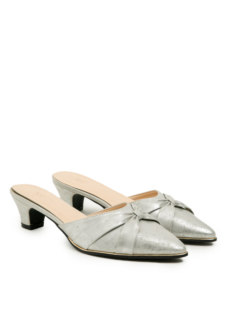 Silver Mules Heels