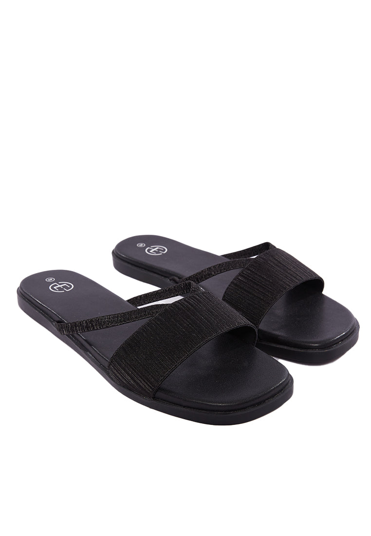 Black Woven Strap Sandals