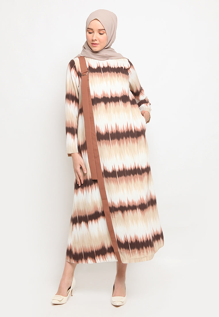 Round Neck Printed Gamis