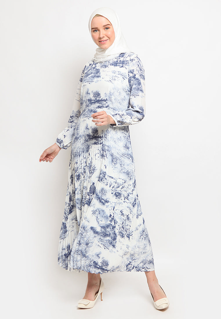 Pleated Printed Gamis