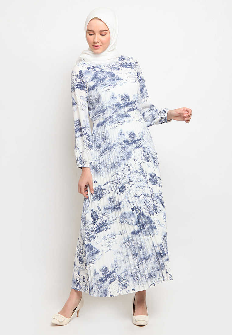 Pleated Printed Gamis