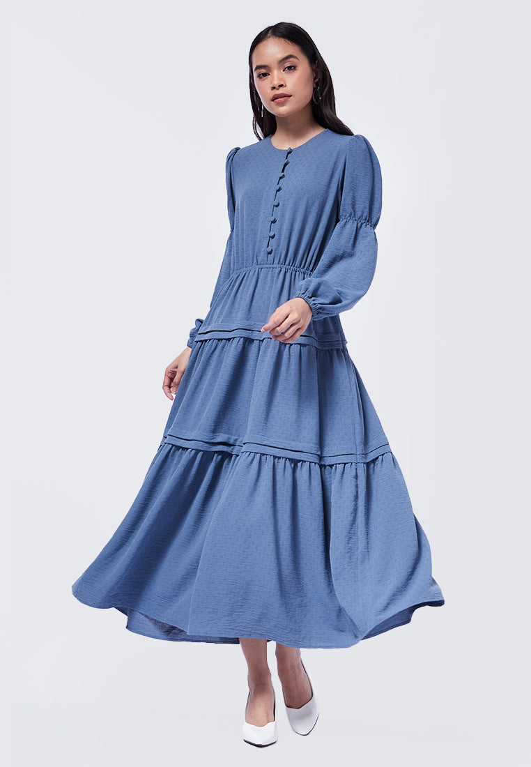Balloon Sleeves Tiered Gamis