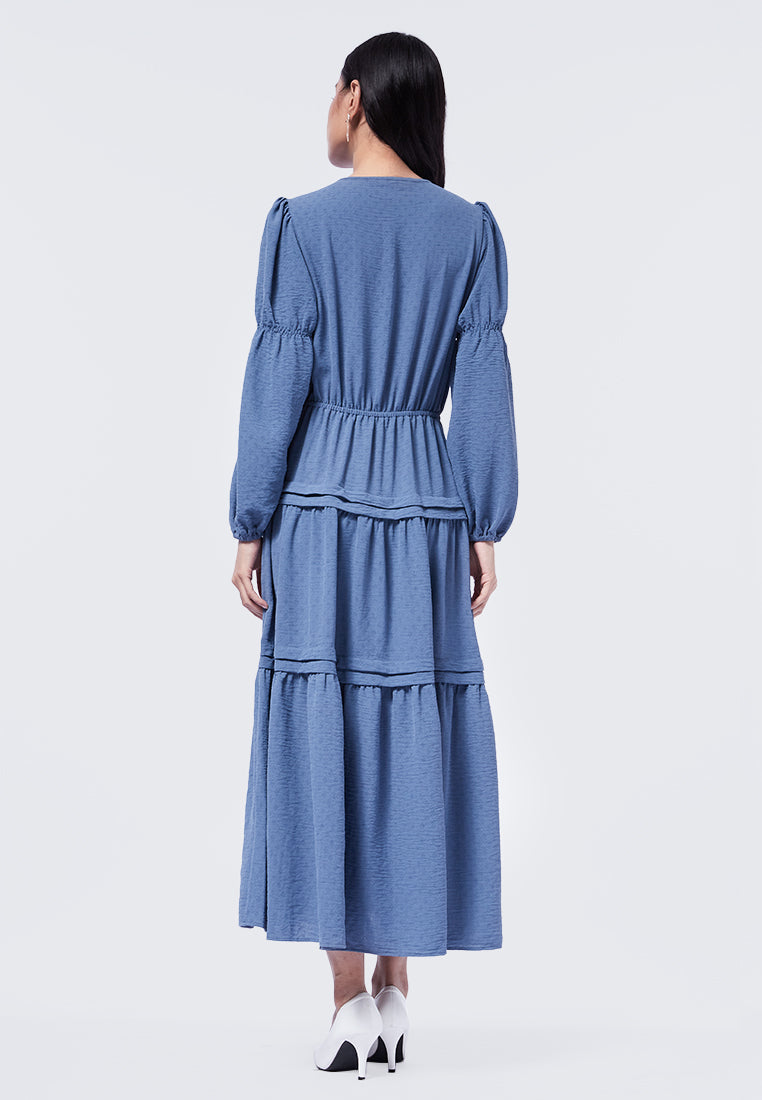 Balloon Sleeves Tiered Gamis