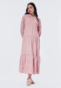 Puff Sleeve Tiered Gamis Dusty Pink