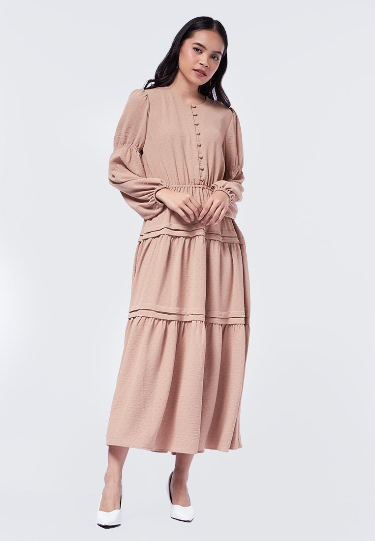 Balloon Sleeves Tiered Gamis