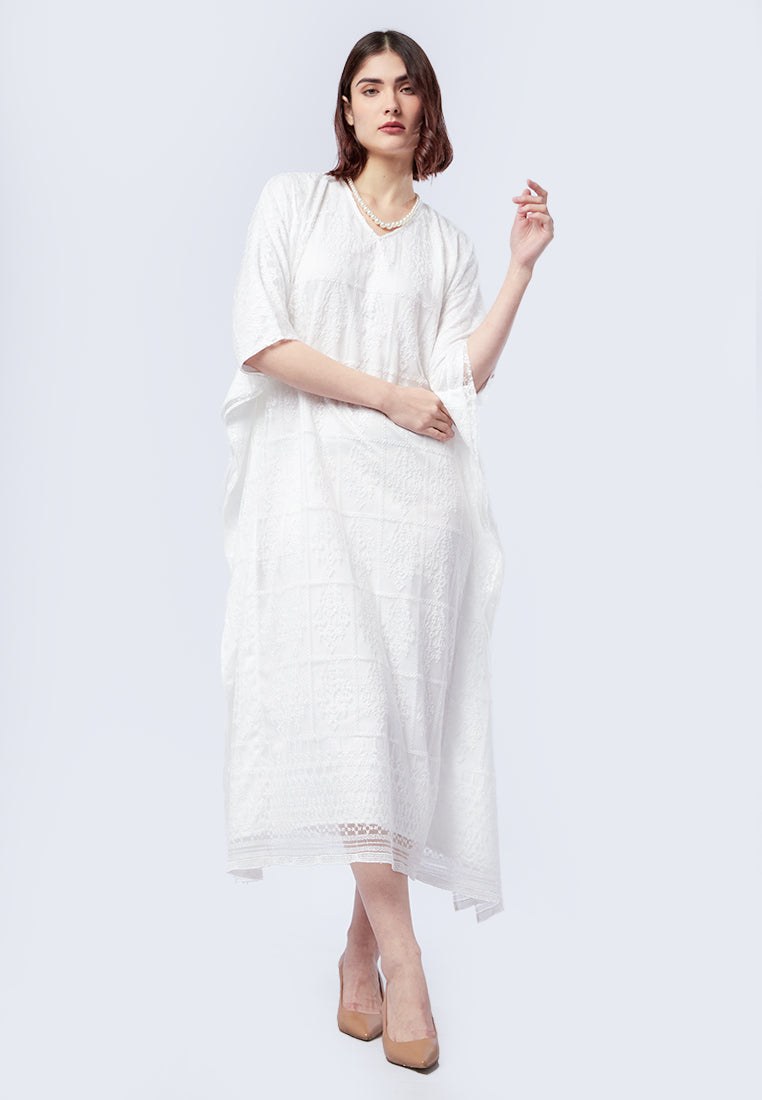 Draped Lace Kaftan