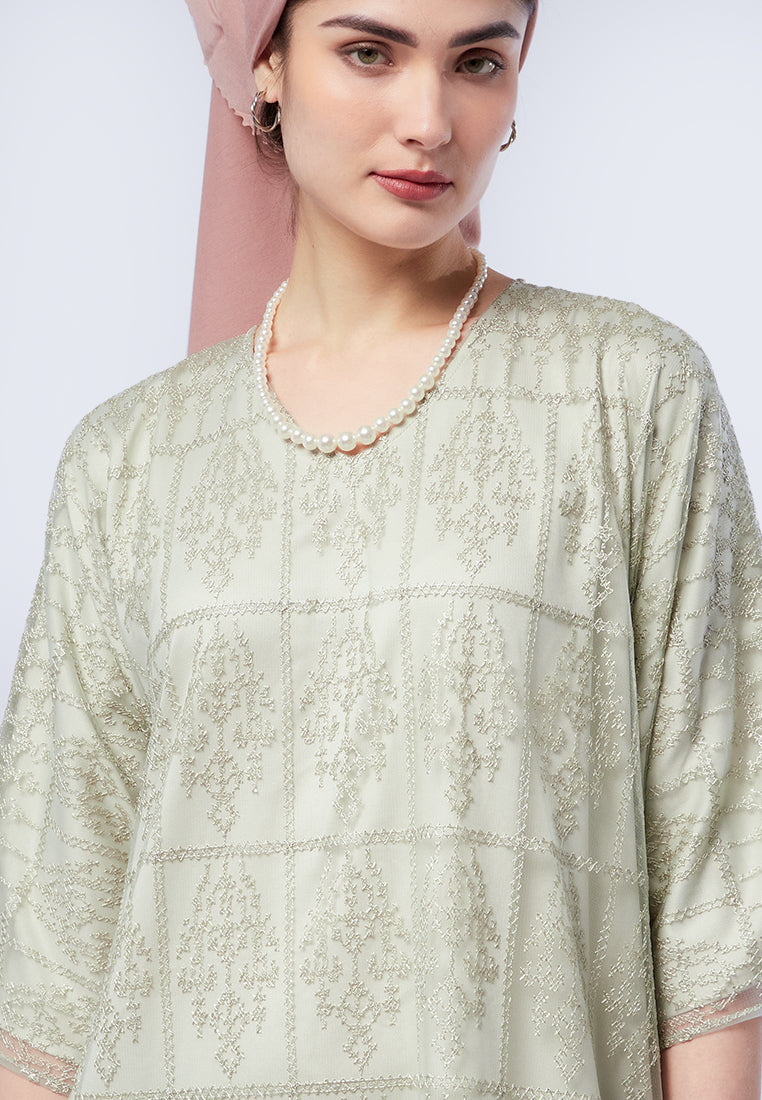 Draped Lace Kaftan