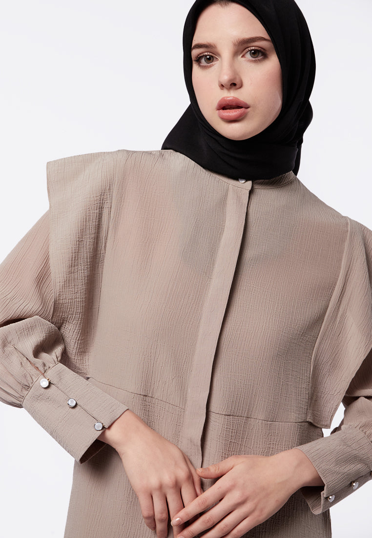 Executive x Jenahara Mandarin Collar Maxi Dress
