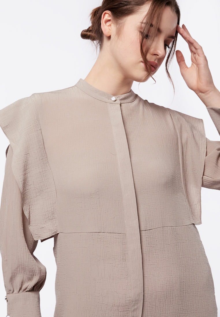Executive x Jenahara Mandarin Collar Maxi Dress