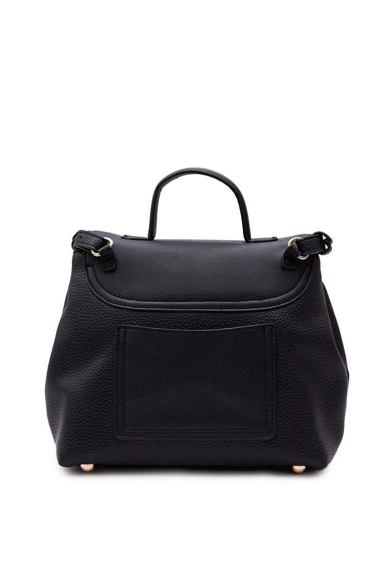 Black Sling Bag With Top Handle