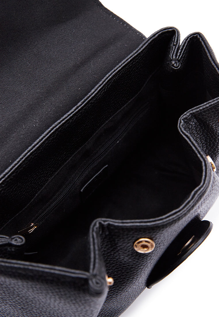 Black Sling Bag With Top Handle