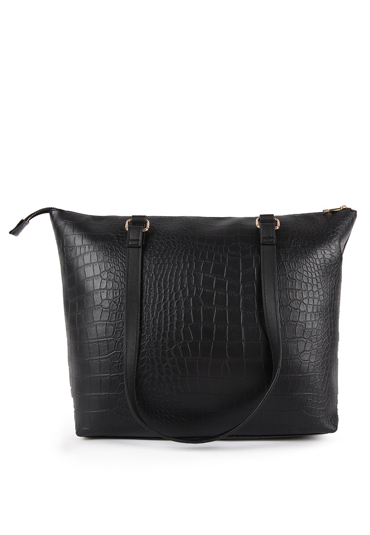 Black Leather Tote Bag