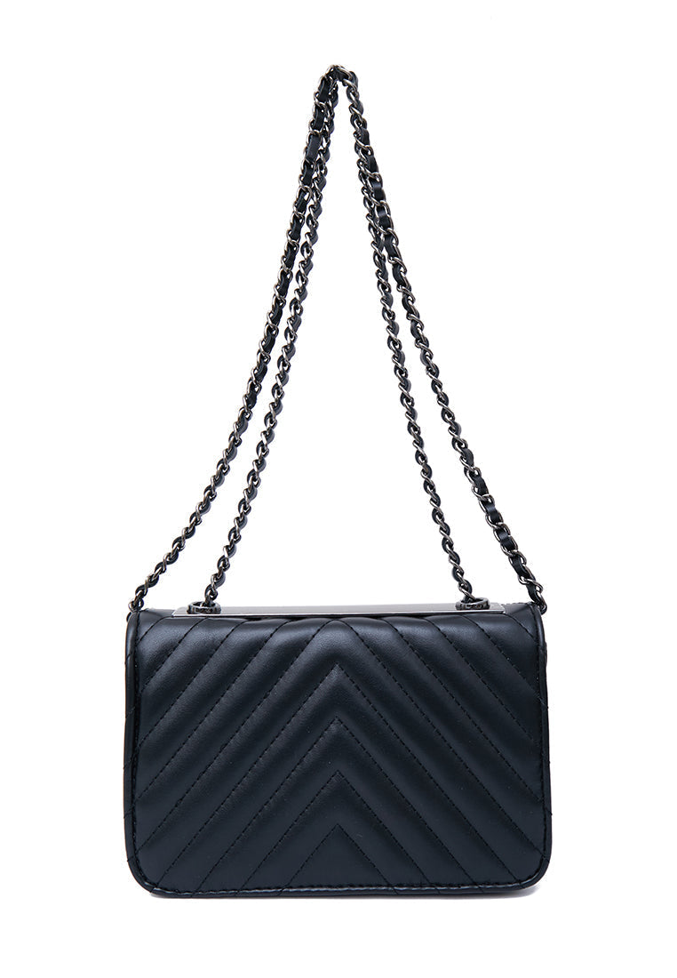 Black Quilted Chain Bag