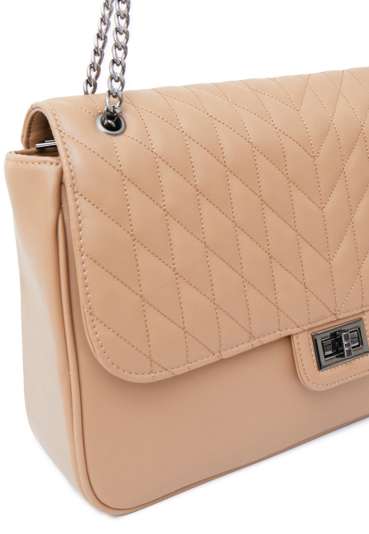 Khaki Chain Handle Bag