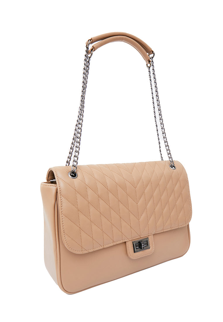 Khaki Chain Handle Bag