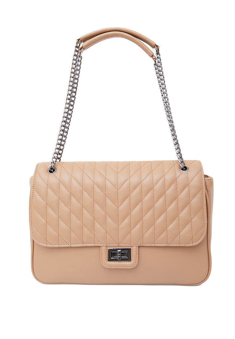 Khaki Chain Handle Bag