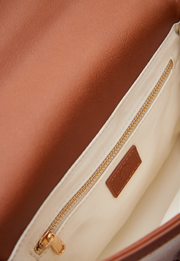 Brown Flap Sling Bag