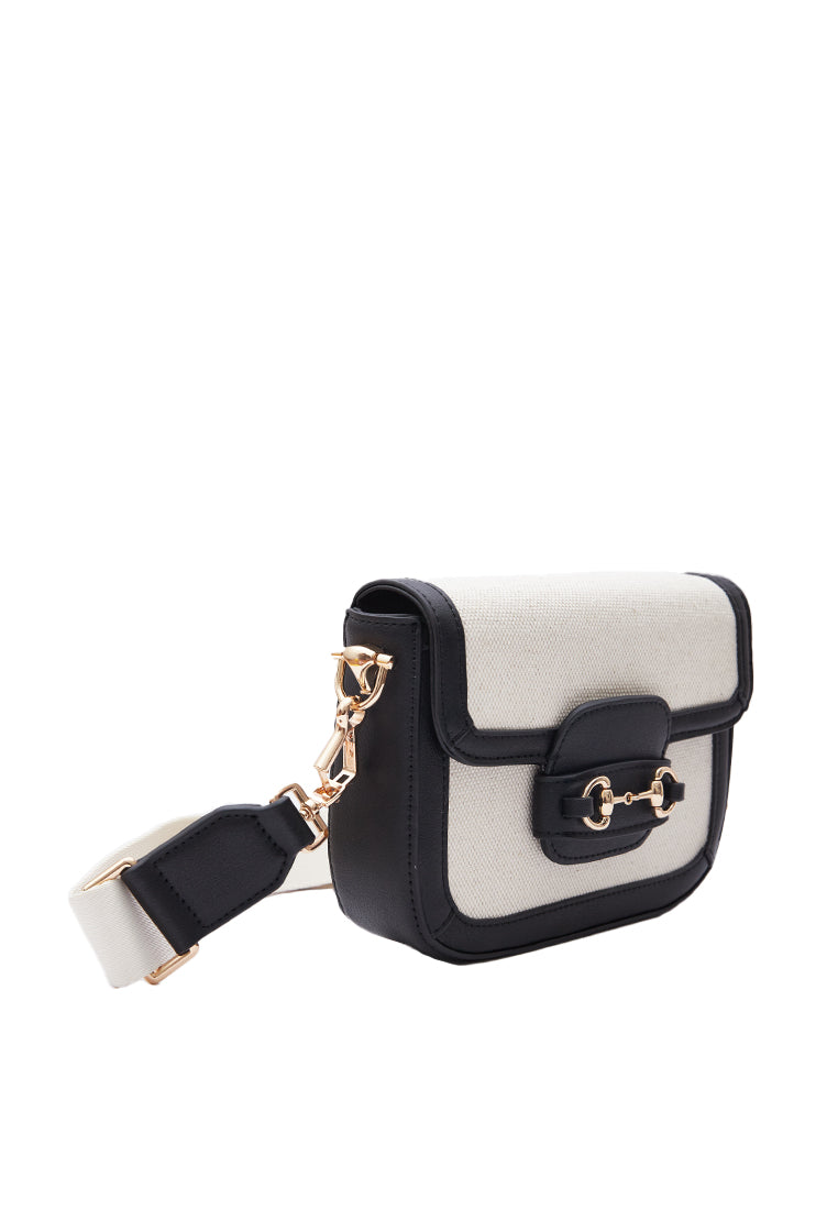 Black Flap Sling Bag