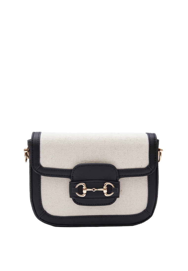 Black Flap Sling Bag