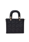 Black Quilted Top Handle Bag