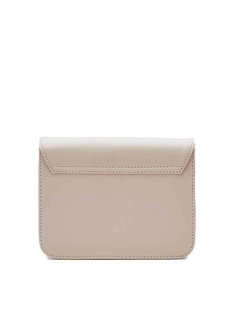 Cream Flap Sling Bag
