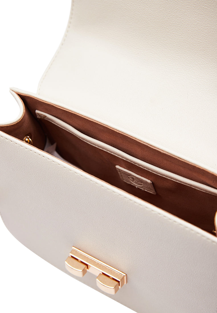 Cream Flap Sling Bag