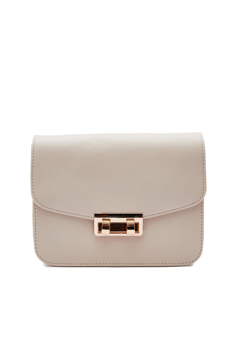 Cream Flap Sling Bag