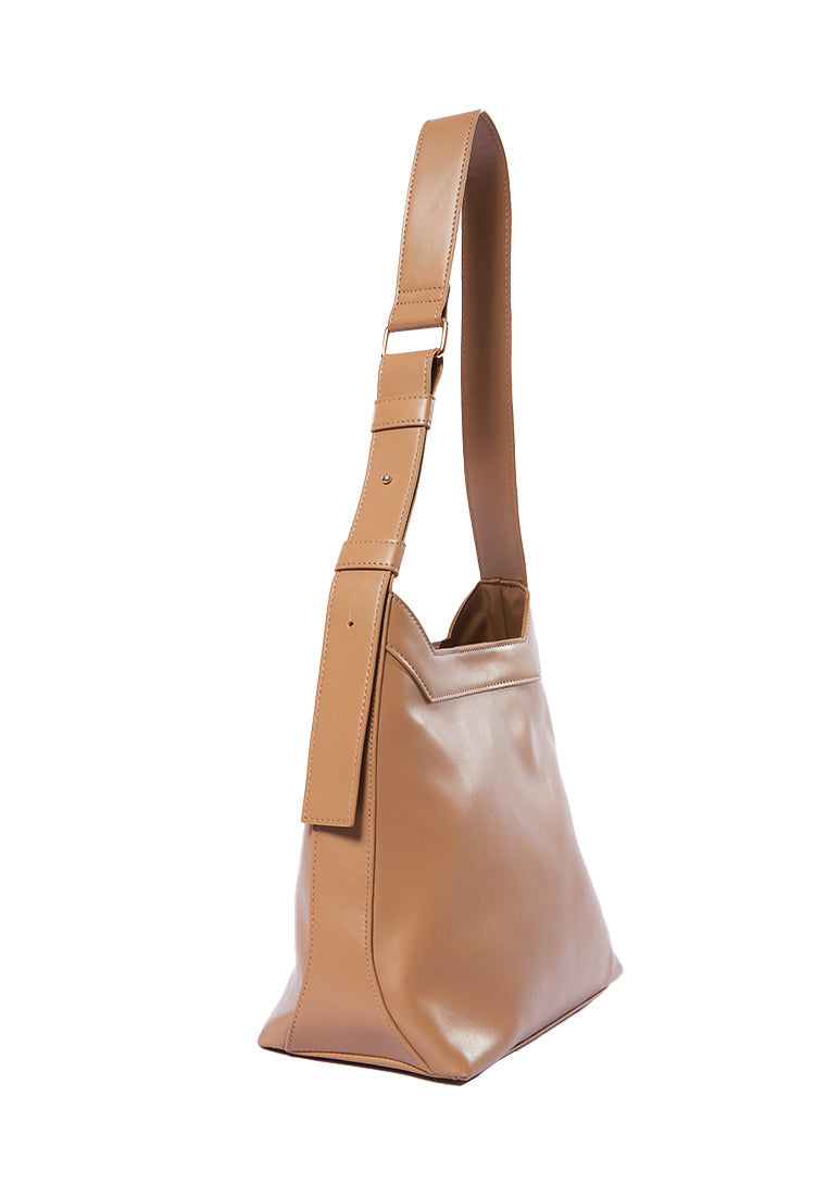Tan Tote Bag With Adjustable Strap
