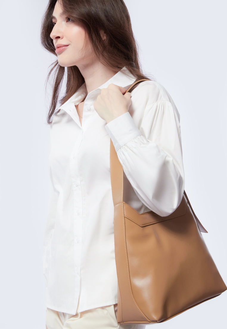 Tan Tote Bag With Adjustable Strap
