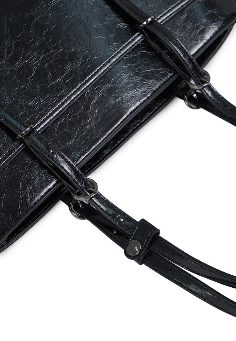 Black Leather Shoulder Bag