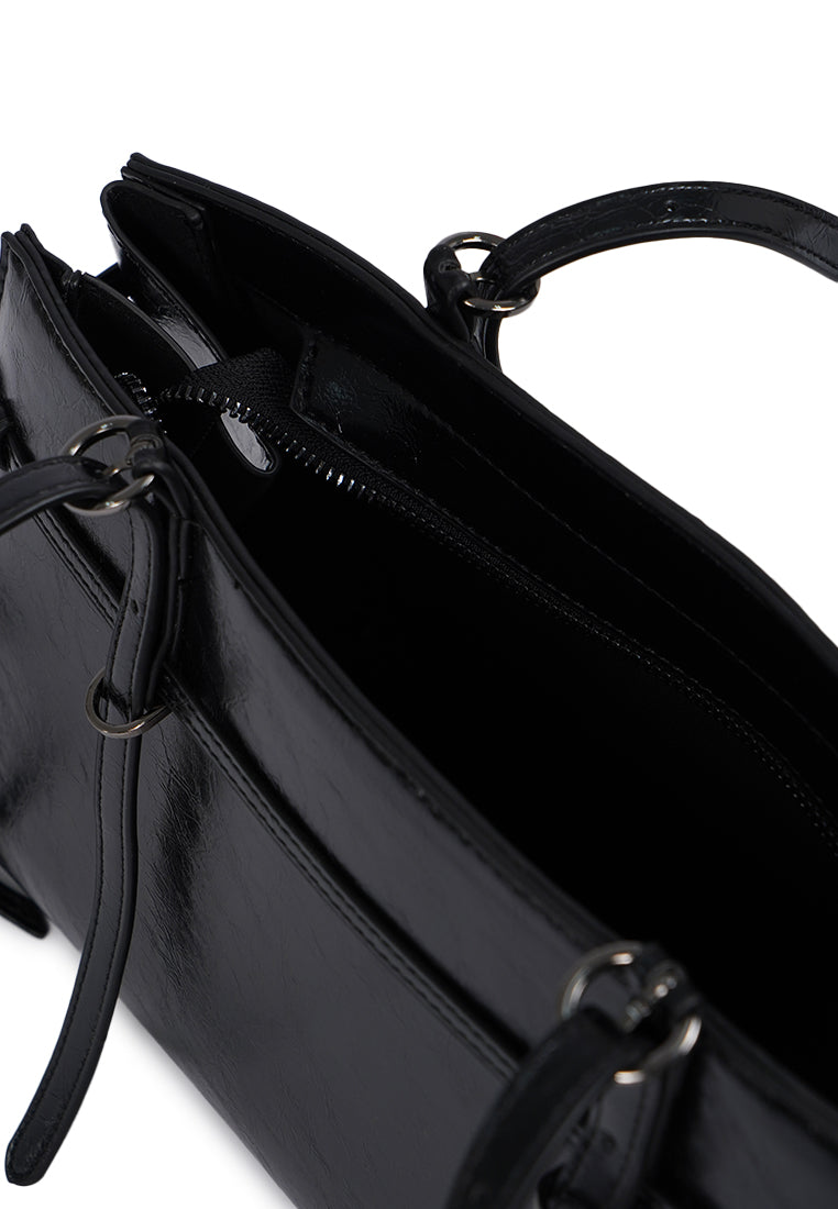 Black Leather Shoulder Bag